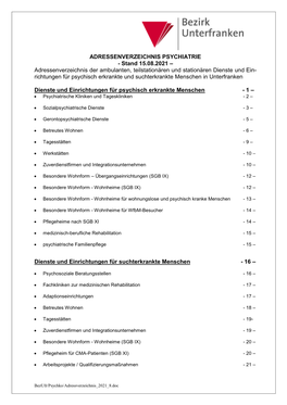 Einrichtungen Und Dienste Für Psychisch Erkrankte Und