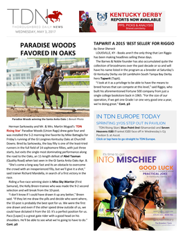 Paradise Woods Favored in Oaks