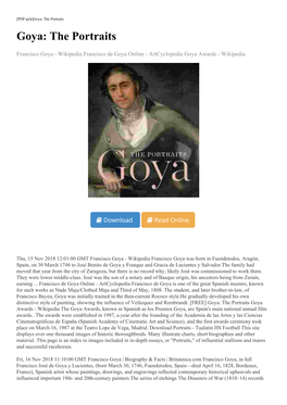 [FREE] Goya: the Portraits Goya Awards - Wikipedia the Goya Awards, Known in Spanish As Los Premios Goya, Are Spain's Main National Annual Film Awards