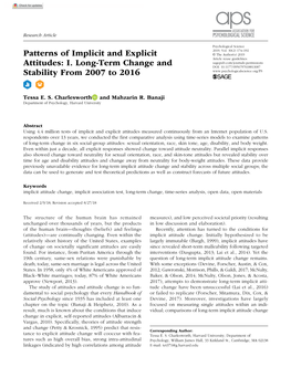 Patterns of Implicit and Explicit Attitudes: I. Long-Term Change And