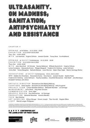 Ultrasanity. on Madness, Sanitation, Antipsychiatry and Resistance
