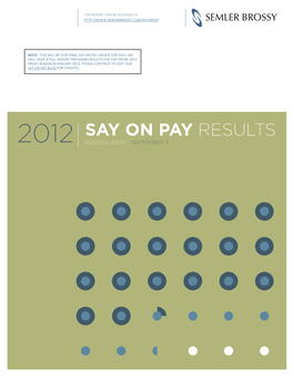 Say on Pay Results (As of September 5)