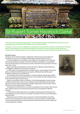 Sir Rupert Turner Havelock Clarke STORIES from the GRAVES