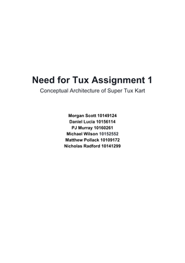 Need for Tux Assignment 1 Conceptual Architecture of Super Tux Kart