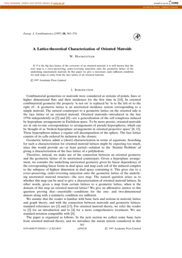 A Lattice-Theoretical Characterization of Oriented Matroids