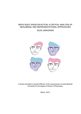 Men's Body Dissatisfaction: a Critical Analysis of Neoliberal and Representational Approaches Glen Jankowski