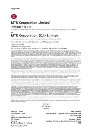 MTR Corporation Limited MTR Corporation