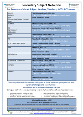 Secondary Subject Networks