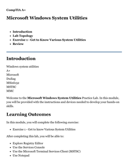 Microsoft Windows System Utilities