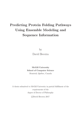 Predicting Protein Folding Pathways Using Ensemble Modeling and Sequence Information