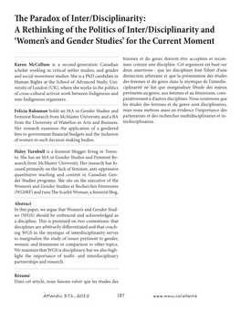 'Women's and Gender Studies'