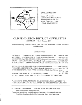 Old Pendleton District Newsletter Volume 17 No