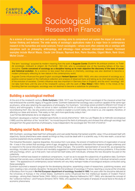 Sociological Research in France