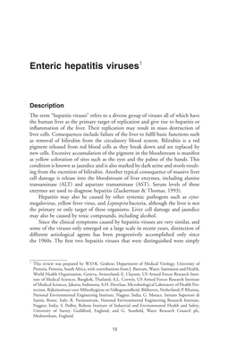 Enteric Hepatitis Viruses1