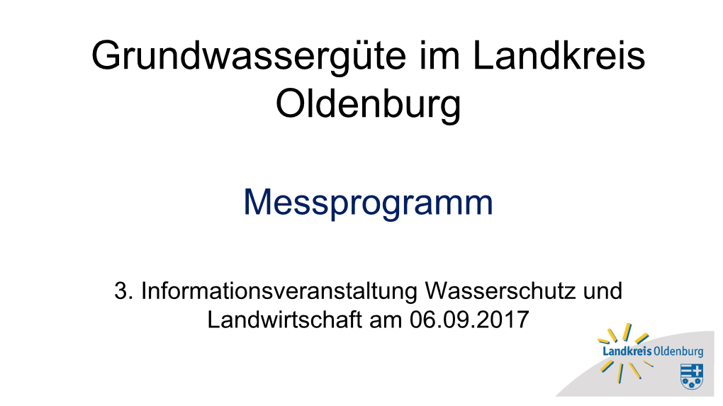 Grundwasser Im Landkreis Oldenburg