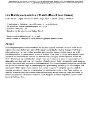 Low-N Protein Engineering with Data-Efficient Deep Learning