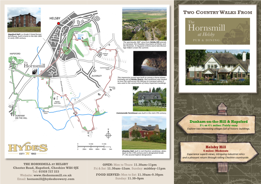 Helsby Hill 6 Miles: Moderate Experience Superb Views, Intriguing Industrial Relics and a Pleasant Return Through Rolling Cheshire Countryside