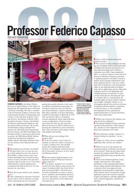 Professor Federico Capasso Harvard University