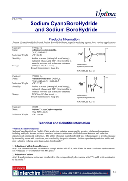 Sodium Cyanoborohydride and Sodium Borohydride