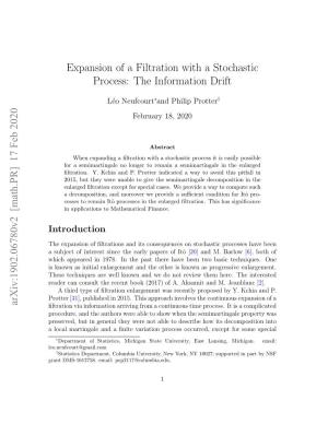 Expansion of a Filtration with a Stochastic Process: the Information Drift