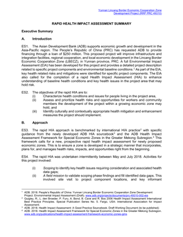 Rapid Health Impact Assessment Summary