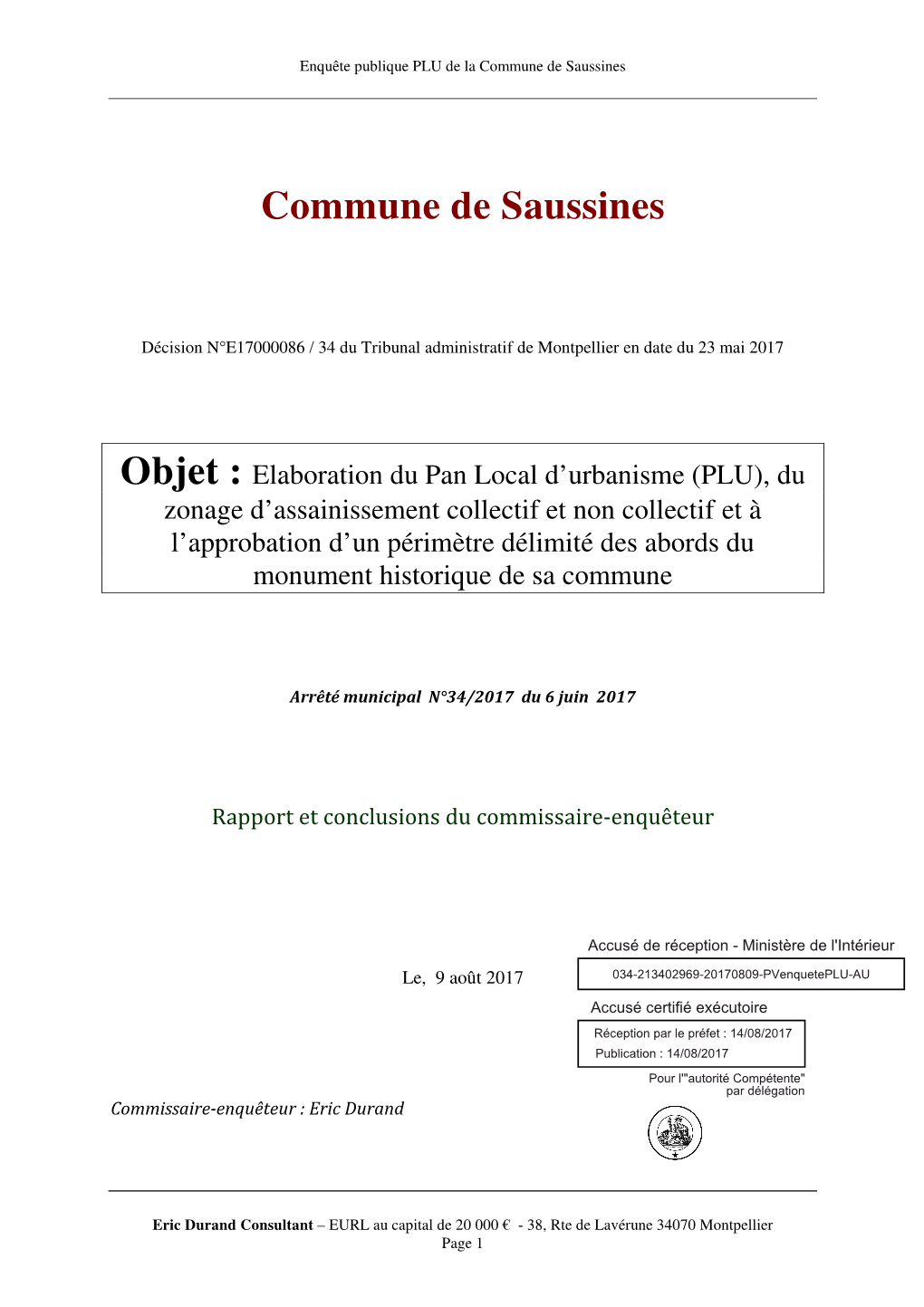 Saussines Rapport- Complet