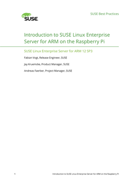 Introduction to SUSE Linux Enterprise Server for ARM on the Raspberry Pi