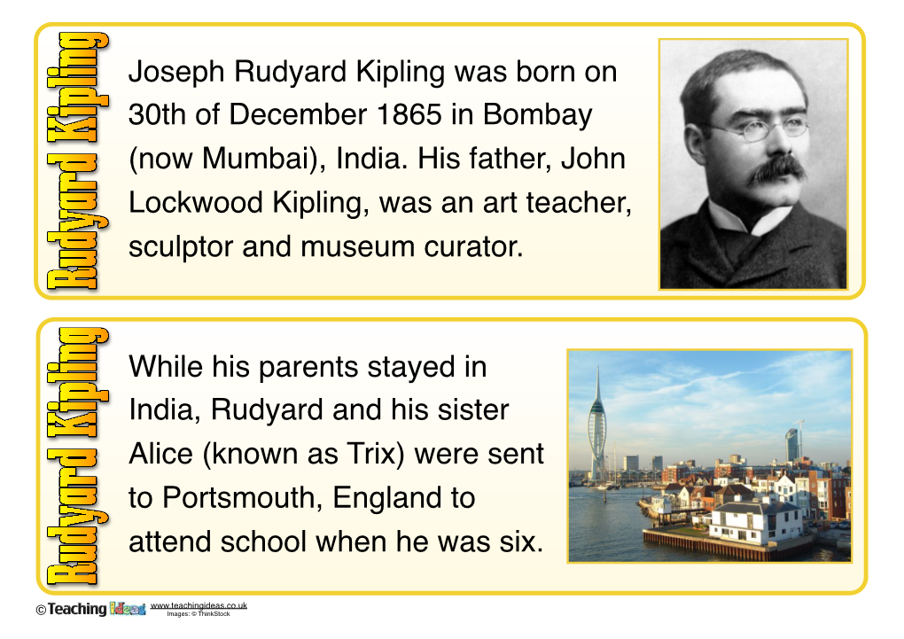 Rudyard Kipling Fact Cards