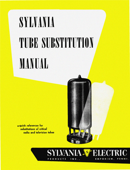 Sylvania Tube Substitution Manual