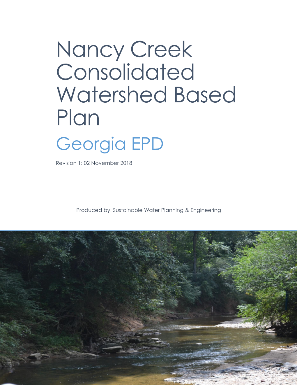 Nancy Creek Consolidated Watershed Based Plan Georgia EPD