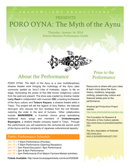 PORO OYNA: the Myth of the Aynu