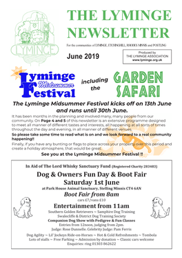 THE LYMINGE NEWSLETTER for the Communities of LYMINGE, ETCHINGHILL, RHODES MINNIS and POSTLING