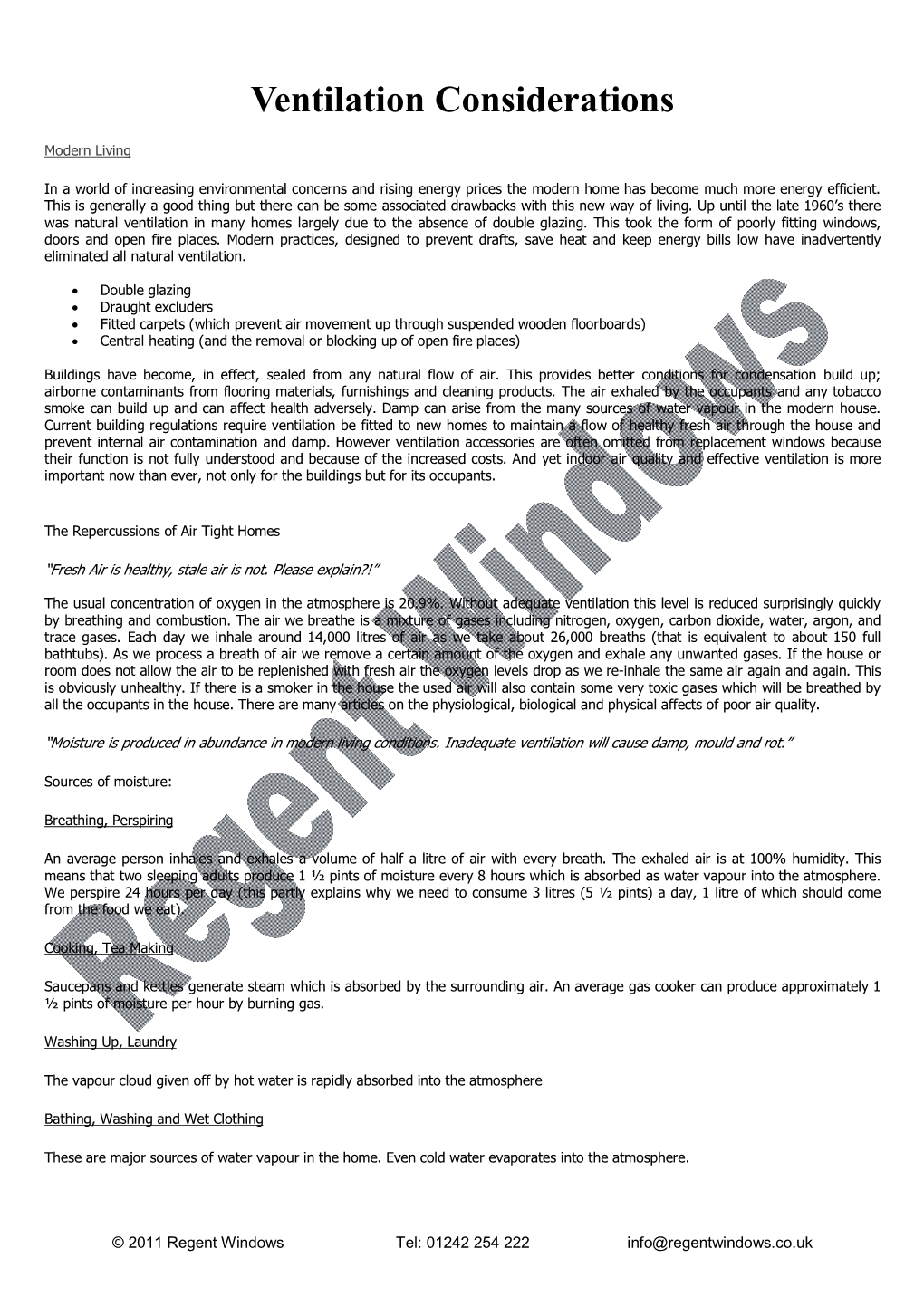 Ventilation Considerations