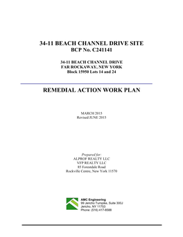 34-11 Beach Channel Drive Site Remedial Action Work Plan