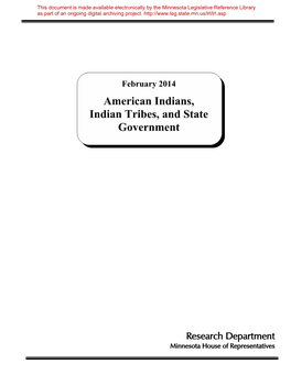 American Indians, Indian Tribes, and State Government