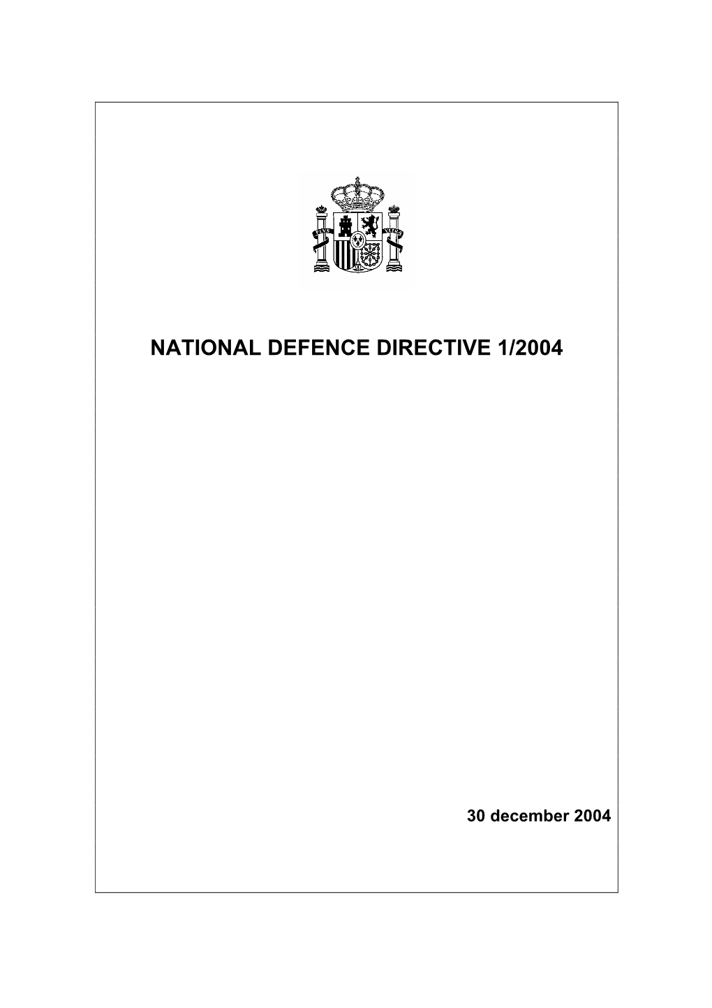 Spain: National Defence Directive 2004