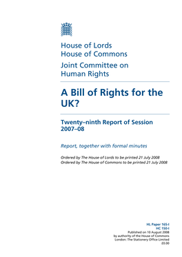 A Bill of Rights for the UK?
