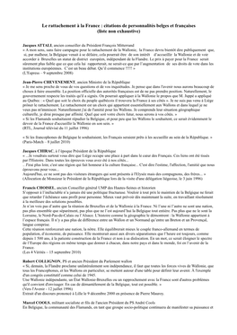 Citations De Personnalités Belges Et Françaises (Liste Non Exhaustive)