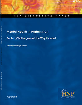 Mental Health in Afghanistan