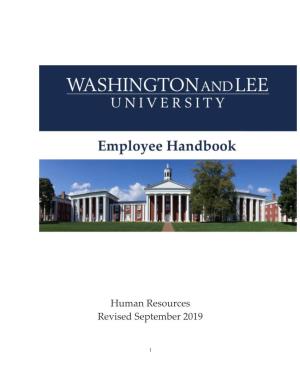 Employee Handbook Human Resources Revised September 2019