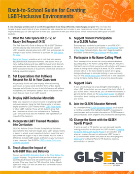 Back-To-School Guide for Creating LGBT-Inclusive Environments