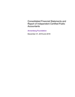 Consolidated Financial Statements and Report of Independent Certified Public Accountants
