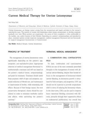 KMJ Current Medical Therapy for Uterine Leiomyomas