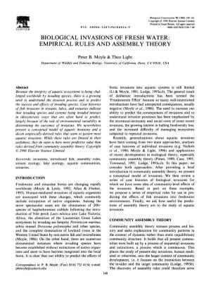 Biological Invasions of Fresh Water: Empirical Rules and Assembly Theory