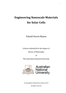 Engineering Nanoscale Materials for Solar Cells