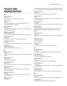 Faculty and Administrators 1