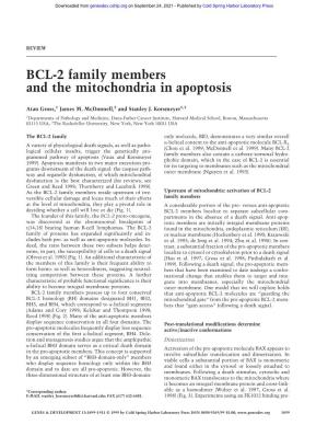 BCL-2 Family Members and the Mitochondria in Apoptosis