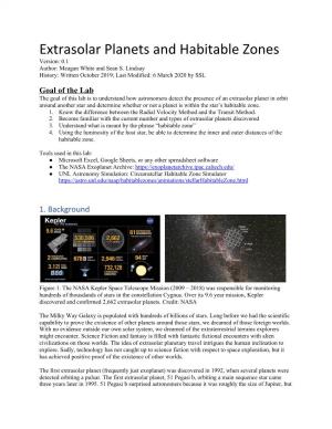 Extrasolar Planets and Habitable Zones Version: 0.1 Author: Meagan White and Sean S