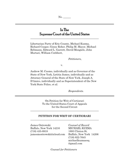Libertarian Party of Erie County V. Cuomo, 970 F.3D 106 (2Nd Cir