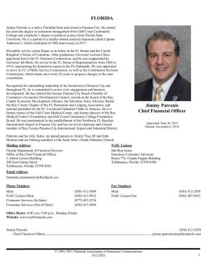 FLORIDA Jimmy Patronis Chief Financial Officer